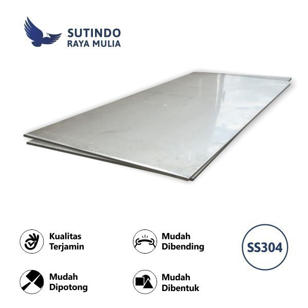 Plat Stainless Steel 304 Finish 2B 0.6MM X 4 X 8 Feet | Sutindo Store